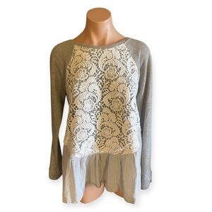 Anthropologie Sunday In Brooklyn Gray Large Meja Pullover Sweater